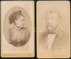 cca 1863 cca 1864 Vizitkártya méretű fotók, 2 db vintage fénykép, 10,5x6 cm