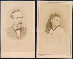 cca 1863 Vizitkártya méretű fotók, 2 db vintage fénykép, 10,5x6 cm