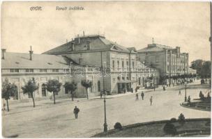 Győr, Vasúti indóház, vasútállomás / Bahnhof / railway station (EK)