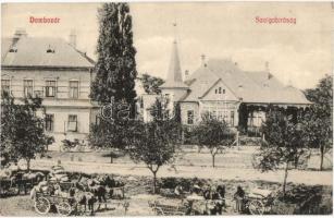 1911 Dombóvár, Szolgabíróság, lovaskocsik (fl)