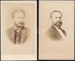 cca 1863 cca 1864 Vizitkártya méretű fotók, 2 db vintage fénykép, 10,5x6 cm