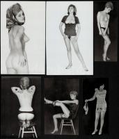 cca 1970 Házibulin jöttek össze, szolidan erotikus felvételek, 13 db vintage fotó, 18x11,5 cm és 13x7,5 cm között