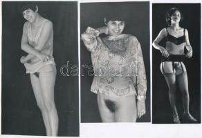 cca 1974 Semmi sem tilos, szolidan erotikus felvételek, 7 db vintage fotó, 21x13,5 cm és 17x7 cm köz...