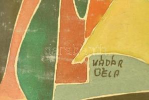 Kádár jelzéssel:Arcok. Akvarell-tus, papír, üvegezett keretben, 17×12 cm