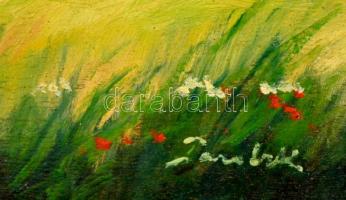 Parobek Alajos (1896-1947): Vasárnap délután. Olaj, karton,  jelzett, keretben, 26×35 cm