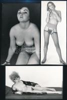 cca 1975 Miért ne? - szolidan erotikus felvételek, 4 db vintage fotó + 4 db vintage negatív (a pozit...