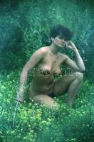 cca 1974 Vízparti mutatványos, szolidan erotikus felvételek, 25 db vintage negatív, 24x36 mm