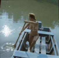 cca 1973 Varázslatok, szolidan erotikus felvételek, 4 db vintage fotó + 4 db vintage negatív (a pozi...