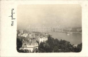 1928 Budapest, látkép a budai várból, Lánchíd. photo