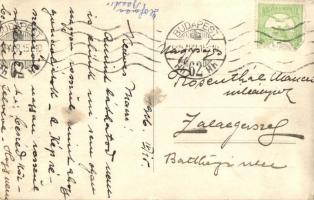 1916 Budapest, Teniszezők csoportképe / Hungarian tennis players. photo (fa)