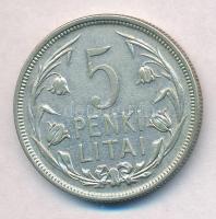 Litvánia 1925. 5L Ag T:2 
Lithuania 1925. 5 Litai Ag C:XF
Krause KM#78