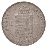 1879KB 1Ft Ag "Ferenc József / Középcímer" T:1-,2 
Adamo M15