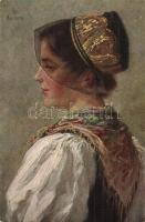 11 db régi hölgyek motívumlap / 11 pre-1945 ladies motive cards