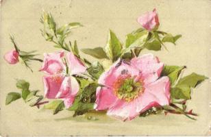 15 db régi rózsa motívumlap / 15 pre-1945 rose motive cards, floral, some are Emb