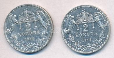 1912KB 2K Ag + 1913KB 2K Ag "Ferenc József" T:2,2- k