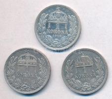 1914KB-1916KB 1K Ag "Ferenc József" (3xklf) T:1-