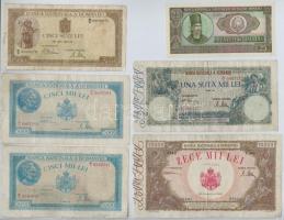 Románia 1941-1966. 6db-os bankjegy tétel T:I--III- Romania 1941-1966. 6pcs of various banknotes C:AU-VG