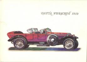 8 db modern vintage automobil képeslap Töreky Ferenc rajzaival / 8 modern vintage automobile postcar...