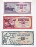 Jugoszlávia 1965-1993. 20D-500.000.000.000D (6x), közte 1986. 100D (2x) sorszámkövető pár T:I-II Yugoslavia 1965-1993. 20 Dinara - 500.000.000.000 Dinara (6x), including 1986. 100 Dinara (2x) sequential serials C:UNC-XF