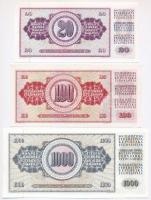 Jugoszlávia 1965-1993. 20D-500.000.000.000D (6x), közte 1986. 100D (2x) sorszámkövető pár T:I-II
Yu...