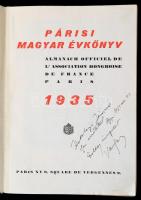 1935 Párisi magyar évkönyv. 1935. Almanach Officiel de L'Association Hongraise de France Paris....