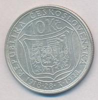 Csehszlovákia 1928. 10K Ag "Masaryk" T:1- 
Czechoslovakia 1928. 10 Korun Ag "Masaryk...