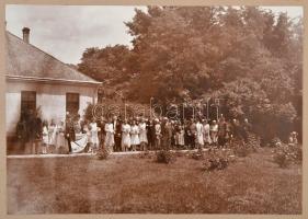 1929 Óföldeák, Návay János (1901-1954) és Haász Zsuzsanna (1912-?) esküvője, 5 db fotó kartonra raga...