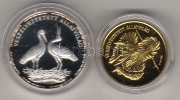 Ungarn, 1994, "Bedrohte Tiere", 200 Forint, Silber 10 gr (0,500) + 5000 Forint, Gold 7,77 gr (0,584), Erh.:pp in Etui/dobozban