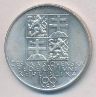 Csehszlovákia 1991. 100K Ag "Dvorák születésének 150. évfordulója" T:1- 
Czechoslovakia 1...