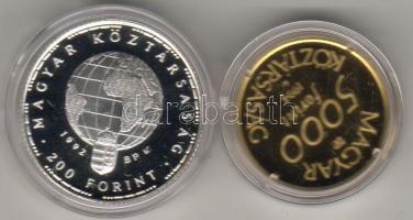 Ungarn, 1994, "Bedrohte Tiere", 200 Forint, Silber 10 gr (0,500) + 5000 Forint, Gold 7,77 ...