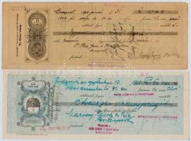 Budapest 1906-1943. 10db-os váltó tétel, közte egy kitöltetlen darab, bélyegzésekkel, okmánybélyegekkel T:I--III