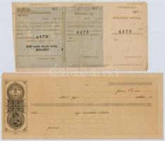 Budapest 1906-1943. 10db-os váltó tétel, közte egy kitöltetlen darab, bélyegzésekkel, okmánybélyegek...