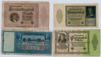 Német Birodalom 1915-1923. 9db-os vegyes bankjegy tétel T:III,III- German Empire 1915-1923. 9pcs of mixed banknotes lot C:F,VG