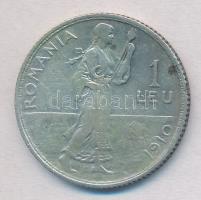 Románia 1910. 1L Ag "I. Károly" T:2- 
Romania 1910. 1 Leu Ag "Carol I" C:VF