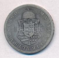 1890KB 1Ft Ag "Ferenc József / Fiume címer" T:3 
Adamo M15