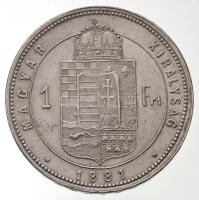 1881KB 1Ft Ag "Ferenc József / Középcímer" T:1-,2 / Hungary 1881KB 1 Forint Ag "Franz...