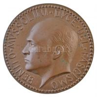 Olaszország 1922. BENITO MVSSOLINI DVCE DEL FASCISMO (Benito Mussolini a fasizmus vezetője) kétoldalas Br plakett (122,61g/69mm) T:1- kis patina / Italy 1922. BENITO MVSSOLINI DVCE DEL FASCISMO (Benito Mussolini leader of fascism) double-sided Br plaque (122,61g/69mm) T:AU small patina