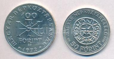 1972. 50Ft Ag + 100Ft Ag "Szent István" pár T:BU 
Adamo EM38, EM39