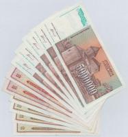 Jugoszlávia 1981. 10D (4x) páronként sorszámkövetők + 1986. 100D (2x) sorszámkövetők + 1993. 5.000.0...