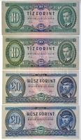 Vegyes 8db-os kiváló tartású forint bankjegy tétel, benne: 1957-1960. 10Ft (2xklf) + 1962-1965. 20Ft (2xklf) + 1965. 50Ft + 1957-1962. 100Ft (3xklf) T:I,I- / Mixed 8pcs of Forint banknotes in exceptional condition, with: 1957-1960. 10 Forint (2xdiff) + 1962-1965. 20 Forint (2xdiff) + 1965. 50Ft + 1957-1962. 100 Forint (3xdiff) C:UNC,AU