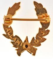 1963. "Állami díj I. fokozat" aranyozott Br kitüntetés, részben zománcozott (22x25mm) T:1 ...