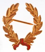 1963. Kossuth-díj I. fokozata aranyozott Br kitüntetés, részben zománcozott (22x25mm) T:1 / Hungary 1963. Kossuth Prize, Golden badge gilt Br decoration, partially enamelled (22x25mm) C:UNC NMK.: 525.b