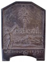 Osztrák-Magyar Monarchia 1917. Karácsony 1917 Zn sapkajelvény, LODER gyártói jelzéssel (31x41mm) T:1- / Austro-Hungarian Monarchy 1917. Weihnacht 1917 (Christmas 1917) Zn cap badge, with LODER makers mark (31x41mm) C:AU