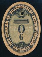 cca 1900 Liszteszsák zárjegy Orosháza / Flour bag tax stamp