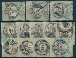 1868 28 db-os okmánybélyeg sorozat / 28 different fiscal stamps
