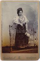 cca 1900 Gyergyószentmiklósi cigány nő színezett fotója / Gypsy woman photo 11x18 cm