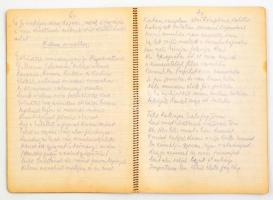 cca 1941 Munkaszolgálatos (dr. Korda Lajos) verses füzete, ceruzával írt verses füzete, a szakaszokr...