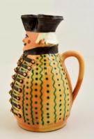 Kántor Sándor jelzett mázas kerámia Miska-kancsó 28 cm