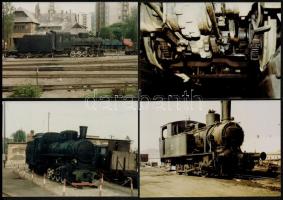 cca 1980 4 db feliratozott vonat fotó / photos of trains 9x13 cm