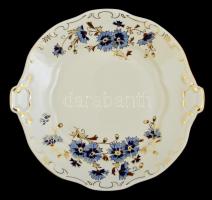 Zsolnay búzavirág mintás süteményes készlet. Kézzel festett, jelzett, hibátlan